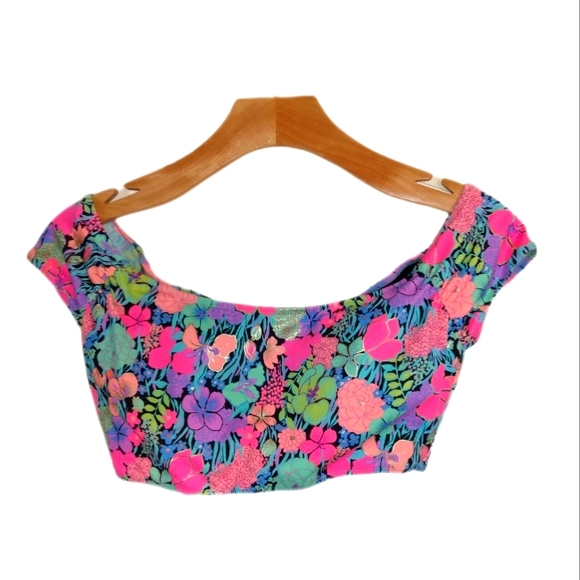 🔴 SALE Victoria's Secret Bright Floral Bikini Top Size S - Picture 1 of 6